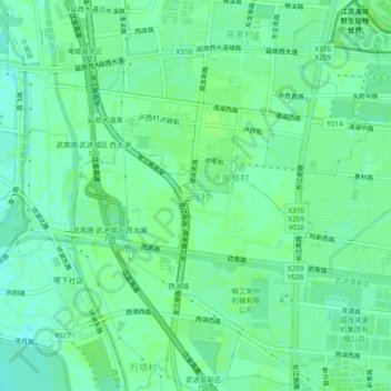 Топографическая карта 三河村, высота, рельеф