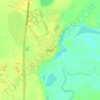 Топографическая карта Якорь, высота, рельеф