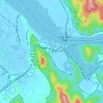 Топографическая карта Versova, высота, рельеф