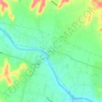 Топографическая карта Alandi, высота, рельеф