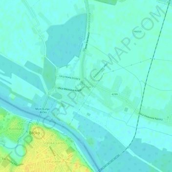 Топографическая карта Gunja, высота, рельеф