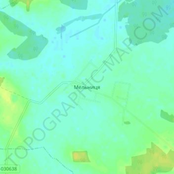 Топографическая карта Мельница, высота, рельеф