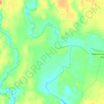 Топографическая карта Коврижинская, высота, рельеф