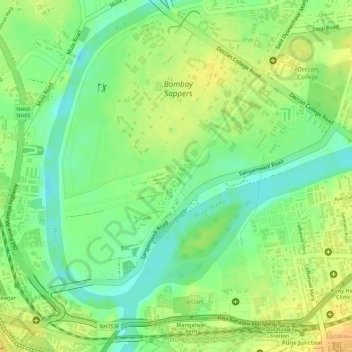 Топографическая карта Sangamwadi, высота, рельеф