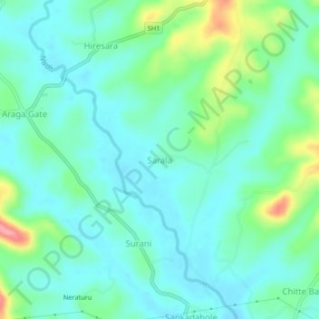 Топографическая карта Sarala, высота, рельеф