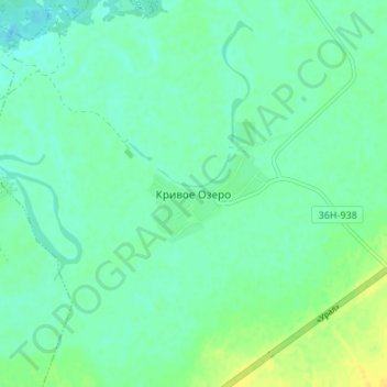 Топографическая карта Кривое Озеро, высота, рельеф
