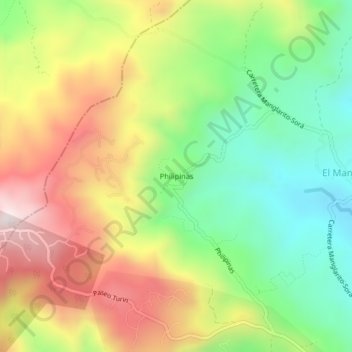 Топографическая карта Philipinas, высота, рельеф