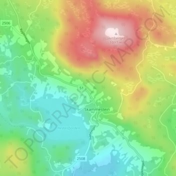 Топографическая карта Li, высота, рельеф