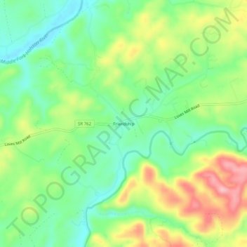 Топографическая карта Friendship, высота, рельеф