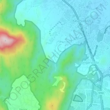 Топографическая карта Pachwad, высота, рельеф