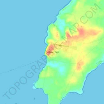 Топографическая карта Galiwinku, высота, рельеф