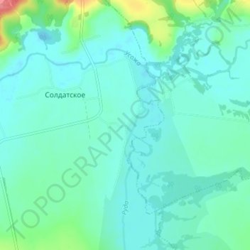 Топографическая карта Черякино, высота, рельеф