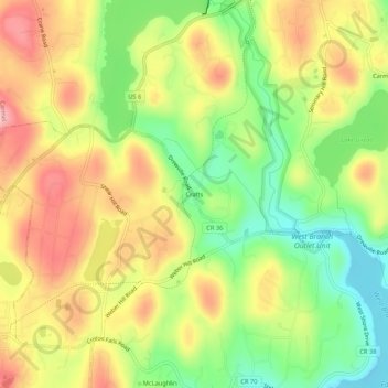 Топографическая карта Crafts, высота, рельеф