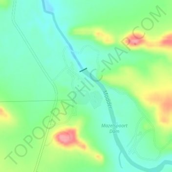 Топографическая карта Maselspoort, высота, рельеф