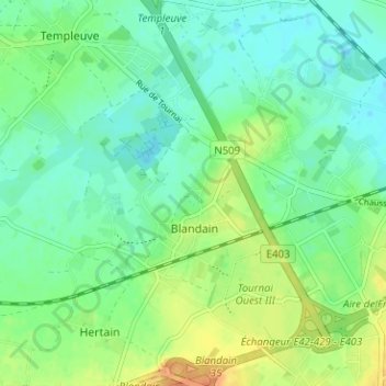 Топографическая карта Cocriamont, высота, рельеф