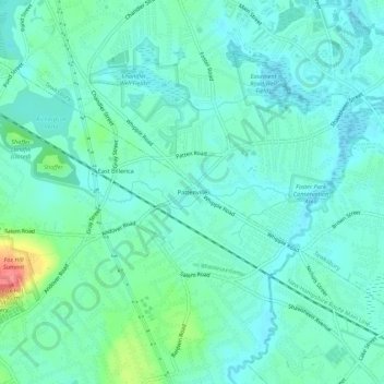 Топографическая карта Pattenville, высота, рельеф