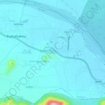 Топографическая карта KIlminnal, высота, рельеф