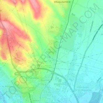 Топографическая карта Navatejera, высота, рельеф