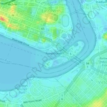 Топографическая карта Point Fraser, высота, рельеф