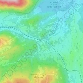 Топографическая карта Klais, высота, рельеф