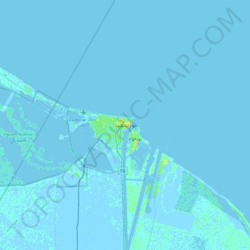 Топографическая карта Port Said, высота, рельеф