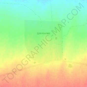Топографическая карта Шелехово, высота, рельеф