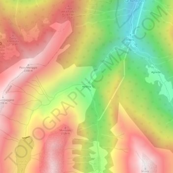 Топографическая карта Ambria, высота, рельеф
