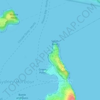 Топографическая карта Lady Bay, высота, рельеф