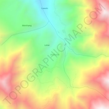 Топографическая карта Archoo, высота, рельеф
