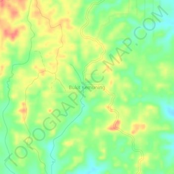 Топографическая карта Bukit Kemuning, высота, рельеф