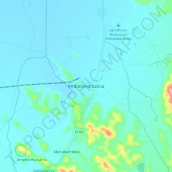 Топографическая карта Ambatondrazaka, высота, рельеф