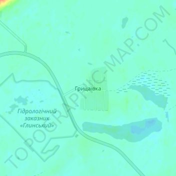 Топографическая карта Грицаевка, высота, рельеф