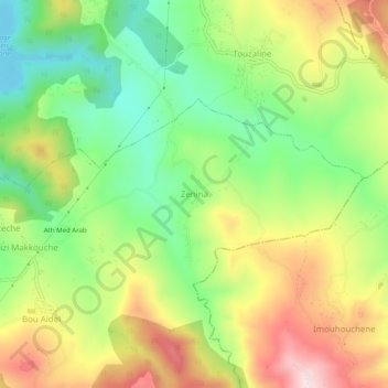 Топографическая карта Zenina, высота, рельеф