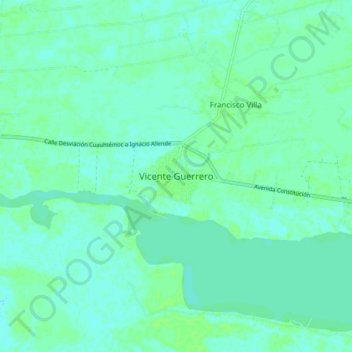 Топографическая карта Vicente Guerrero, высота, рельеф
