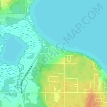 Топографическая карта Albert Beach, высота, рельеф