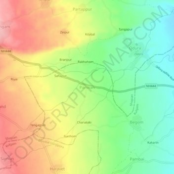 Топографическая карта Pariwan, высота, рельеф