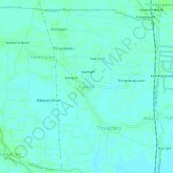 Топографическая карта Kunnur, высота, рельеф