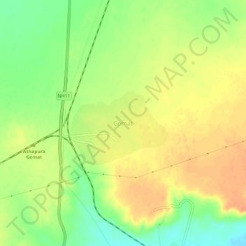 Топографическая карта Gomat, высота, рельеф