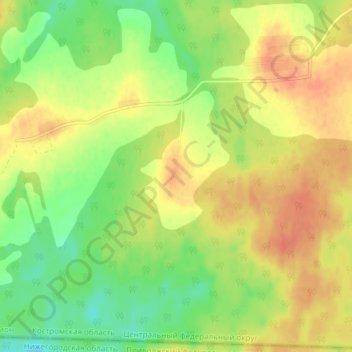 Топографическая карта Лукино, высота, рельеф