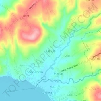 Топографическая карта Bagbag, высота, рельеф