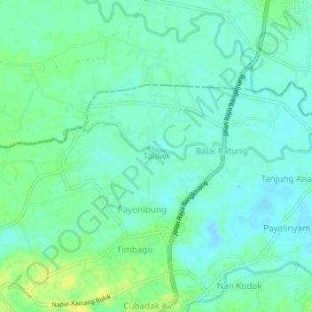 Топографическая карта Talawi, высота, рельеф