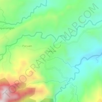 Топографическая карта Owacan, высота, рельеф