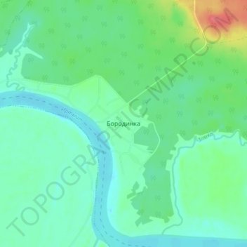 Топографическая карта Бородинка, высота, рельеф