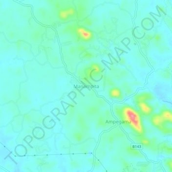 Топографическая карта Manampita, высота, рельеф