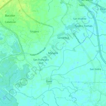 Топографическая карта Minalin, высота, рельеф