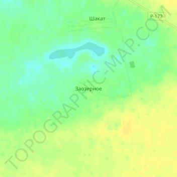 Топографическая карта Заозерное, высота, рельеф
