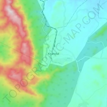 Топографическая карта Kirandul, высота, рельеф