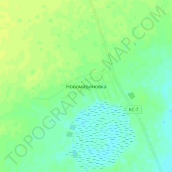 Топографическая карта Новомариновка, высота, рельеф