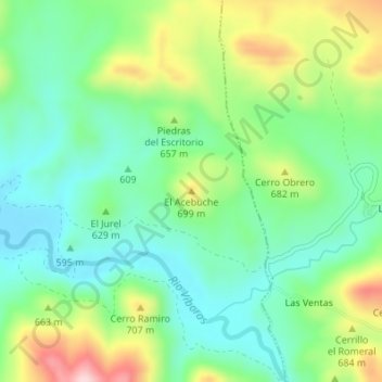 Топографическая карта El Acebuche, высота, рельеф
