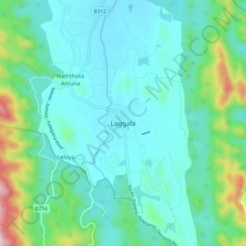 Топографическая карта Laggala, высота, рельеф